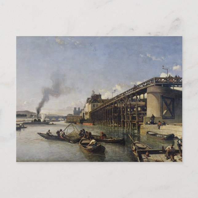 Visa Paris, Seine eller l'Estacade, 1853 Vykort (Framsida)