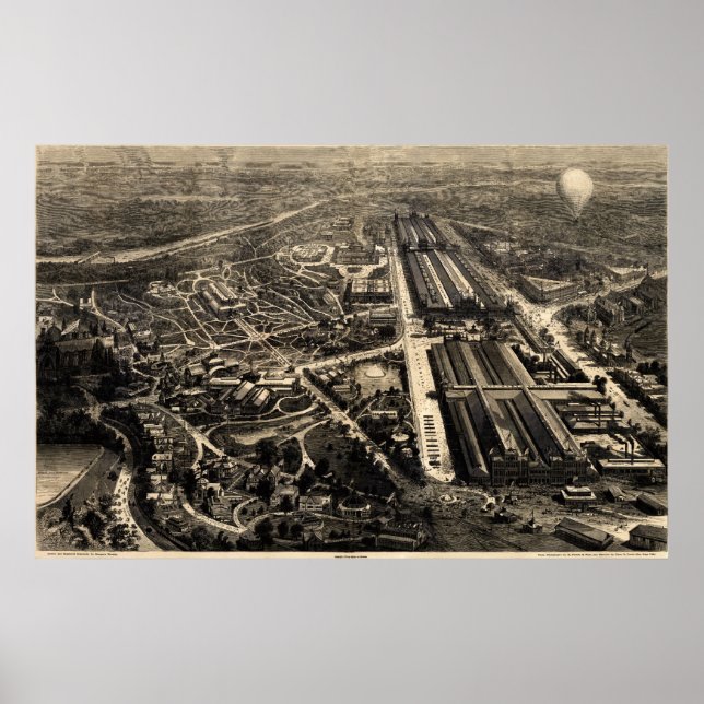 Visa Philadelphias århundradiga utställning 1876 Poster (Framsidan)