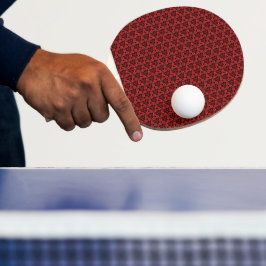 Visa Ping Pong Paddle med röd och svart Blommigt Pingisracket