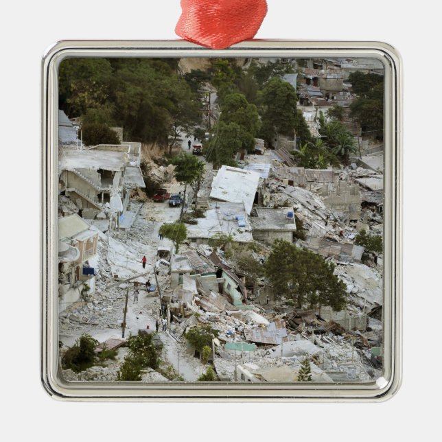 Visa Port-au-Prince, Haiti Julgransprydnad Metall (Framsidan)