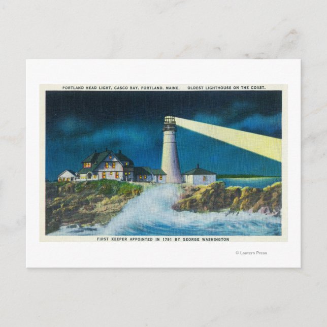 Visa Portland Head Lighthouse på Casco Bay Vykort (Framsida)