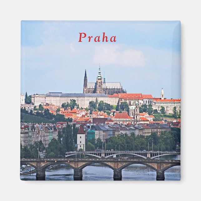 Visa Prag från Vyšehrad-fästningen. Magnet (Framsidan)