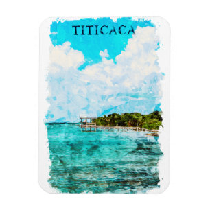 Visa resor i Titicaca Sjö Magnet