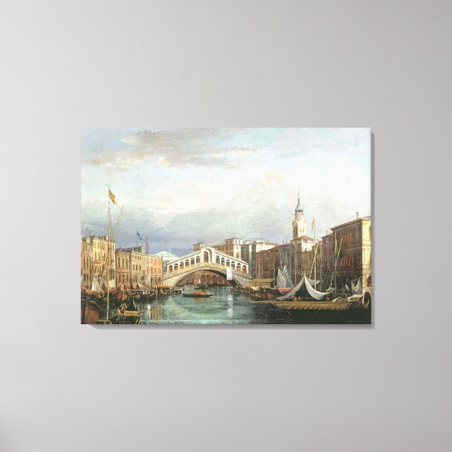 Visa Rialto-bron i Venedig Canvastryck (Framsida)