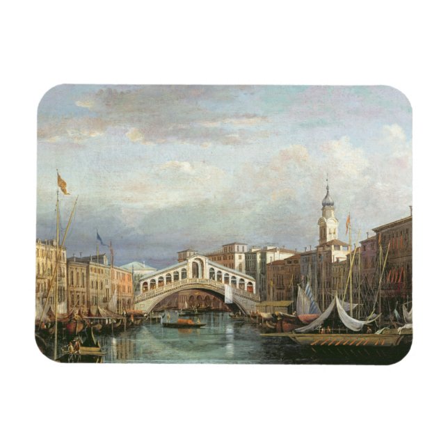 Visa Rialto-bron i Venedig Magnet (Horisontell)