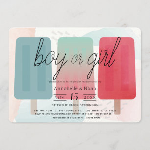 Visa Rosa och blått Gender Inbjudningar