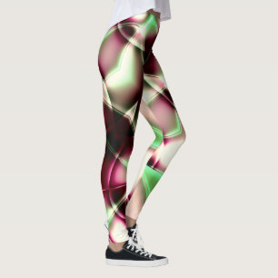Visa rosa till grönt i snigel-liknande linjer, til leggings