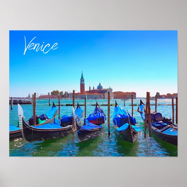 Visa San Giorgio Maggiore Island Venice-Italien Poster (Framsidan)