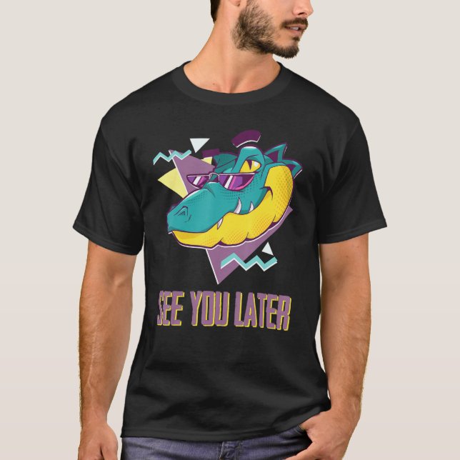 Visa senare justeringsjusteringskärl för krokodils t shirt (Framsida)