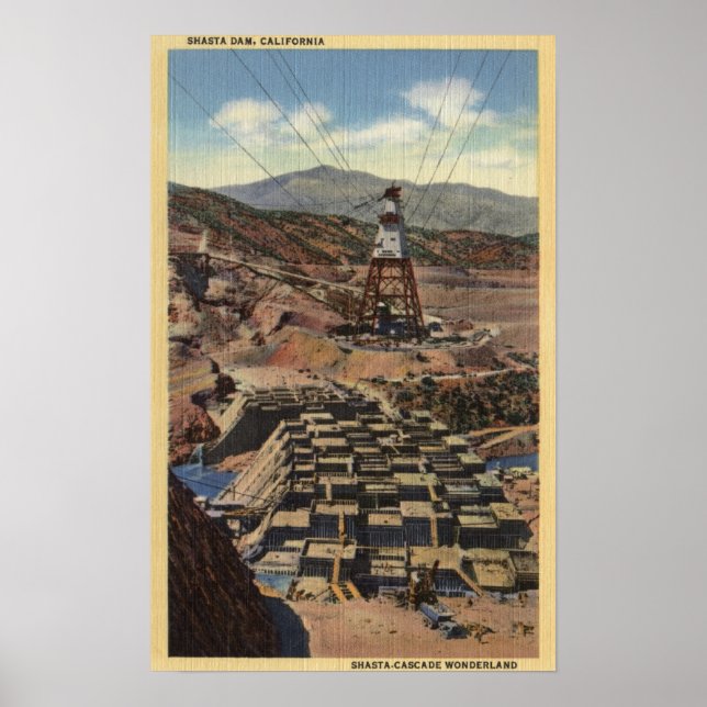 Visa Shasta-dammen Poster (Framsidan)