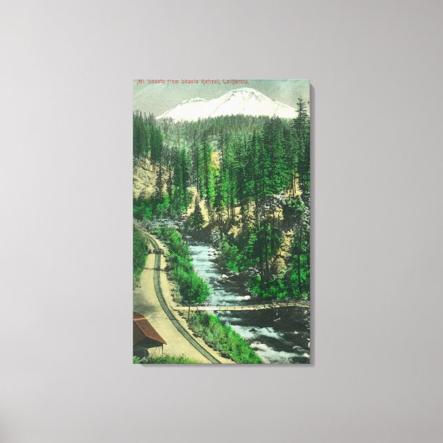 Visa Shasta från Shasta Retreat Canvastryck (Framsida)