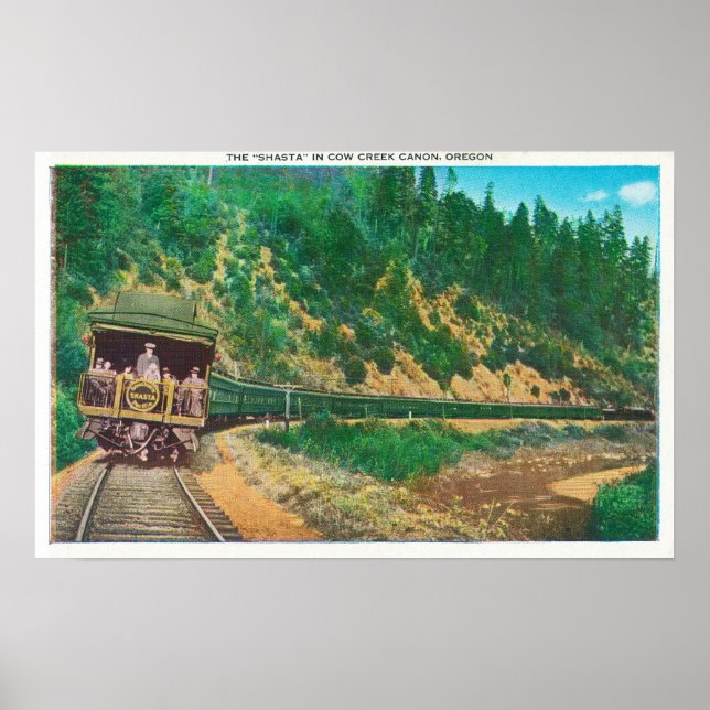 Visa Shasta TrainCow Bäck Canyon, ELLER Poster (Framsidan)