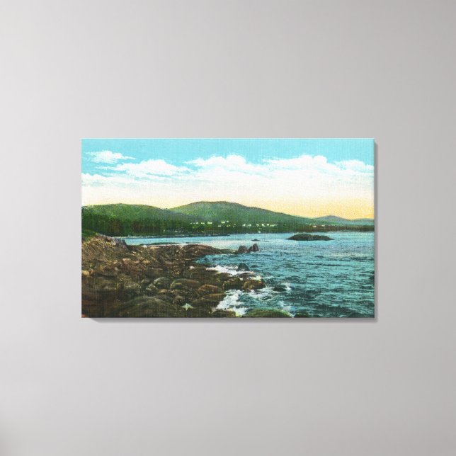 Visa Shore nära Camden Harbour Canvastryck (Framsida)