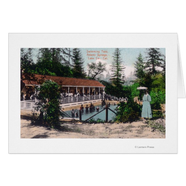 Visa simningspoolAdams Vår, CA Hälsningskort (Framsidan Horizontal)