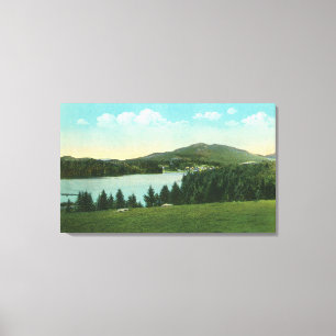 Visa Sjö-blomman med Mt. Baker i Avstånd Canvastryck