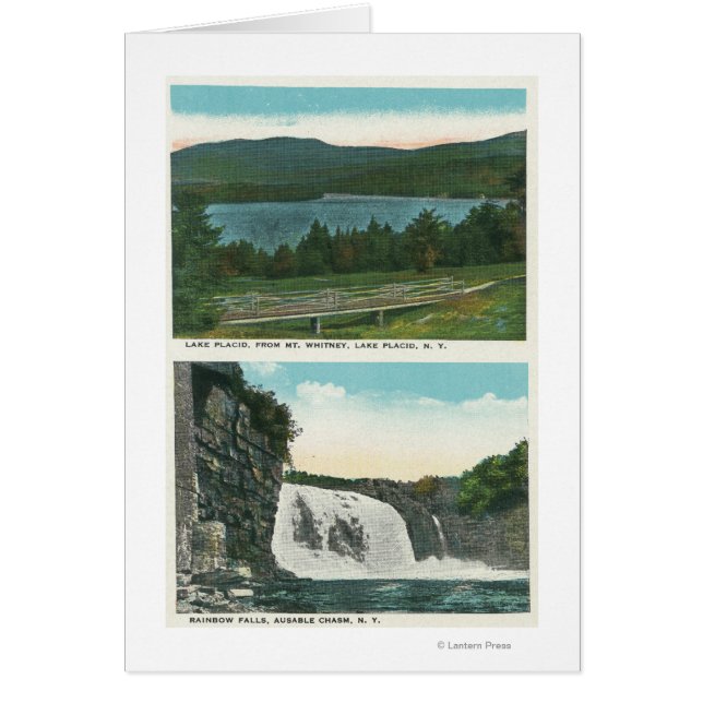Visa Sjö från Mt Whitney, Rainbow Falls Hälsningskort (Framsidan)