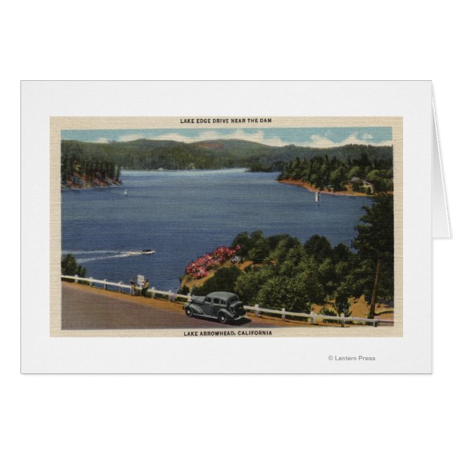 Visa Sjö Kant-enhet nära Dam Hälsningskort (Framsidan Horizontal)