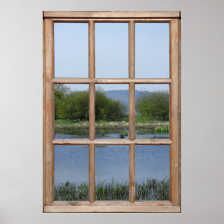 Visa sjö och Backe från ett fönster Poster