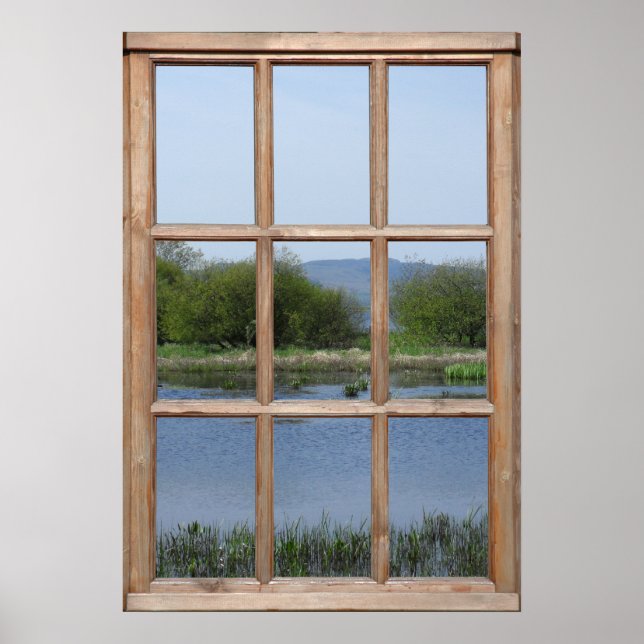 Visa sjö och Backe från ett fönster Poster (Framsidan)