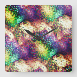 Visa skalor för färgader eller vatten-droppar fyrkantig klocka