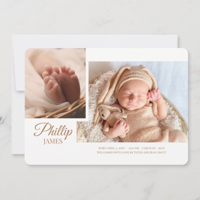 Visa skriptfotomeddelande om födelsetal meddelande (Framsida)