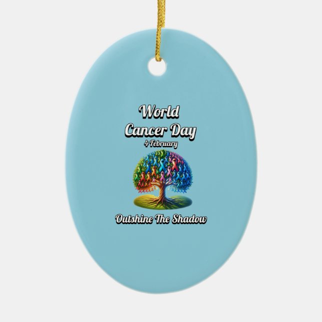 Visa skuggan. Världscancerdagen Julgransprydnad Keramik (Framsidan)