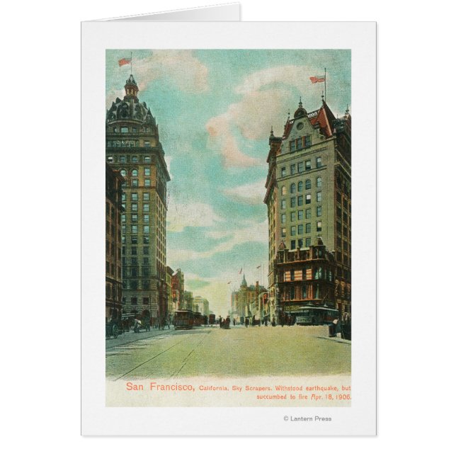 Visa Skyscraper som Överlevt 1906 Hälsningskort (Framsidan)
