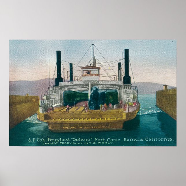 Visa SP Ferry Boat Solano i Dock Poster (Framsidan)