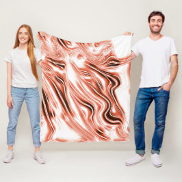 Visa spår av vågigt lax till rött på vita fonder fleecefilt