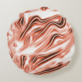 Visa spår av vågigt lax till rött på vita fonder rund kudde