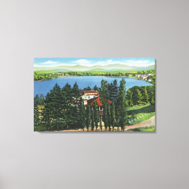 Visa Spegel Sjö och Spegel Sjö Inn Canvastryck (Framsida)