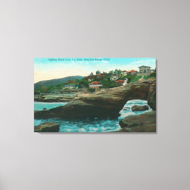 Visa Sphinx Head CaveLa Jolla, CA Canvastryck (Framsida)