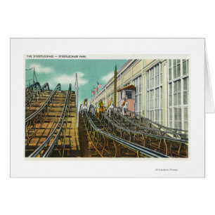 Visa Steeplechase Rollercoaster Hälsningskort