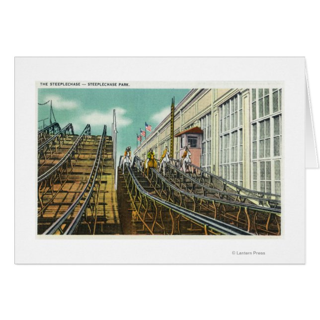 Visa Steeplechase Rollercoaster Hälsningskort (Framsidan Horizontal)