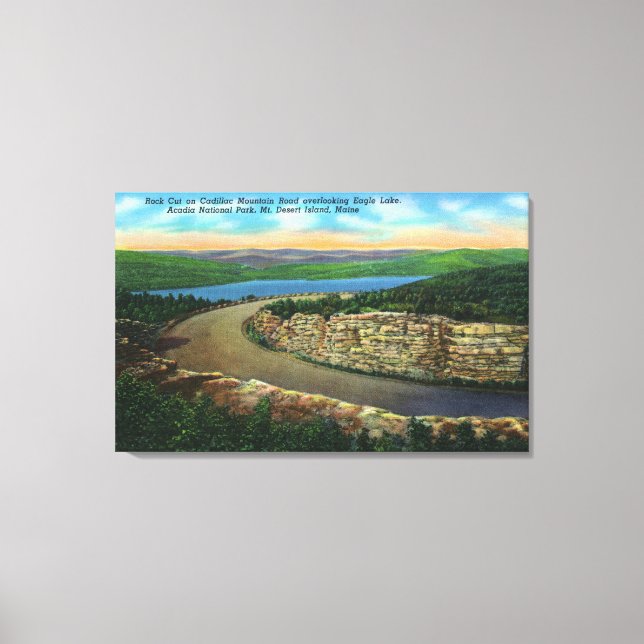 Visa Sten klippt på Cadillac Mt-visningsörning Canvastryck (Framsida)