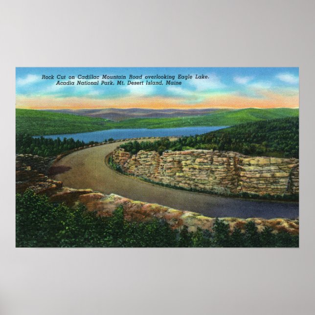 Visa Sten klippt på Cadillac Mt-visningsörning Poster (Framsidan)