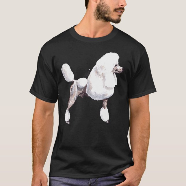 Visa streck för pudel Hund aveln T Shirt (Framsida)