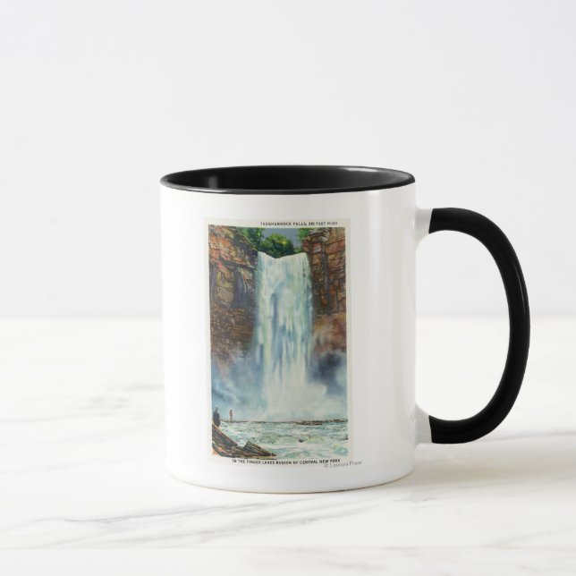 Visa Taughannock Falls från Grund Mugg (Höger)