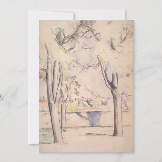 Visa Thru Träd av Paul Cezanne, Vintage Art (Framsida)