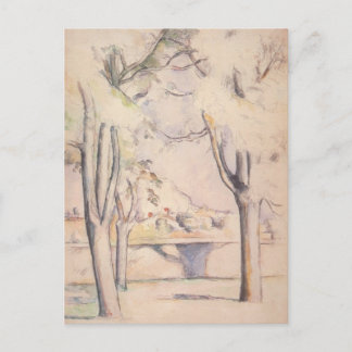 Visa Thru Träd av Paul Cezanne, Vintage Art Vykort