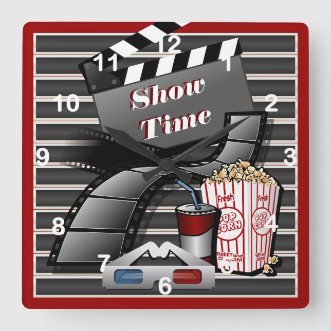 Visa tidfilmteatern fyrkantig klocka (Framsida)
