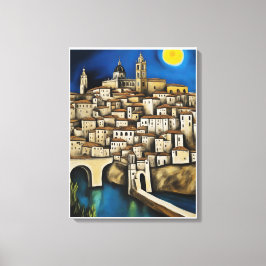 Visa Toledo - Surreal Cityscape Painting Canvastryck