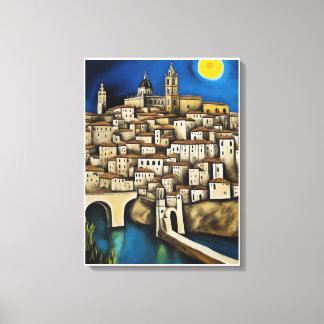 Visa Toledo - Surreal Cityscape Painting Canvastryck