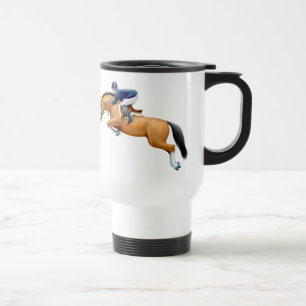 Visa travel mug för banhoppninghästryttaren resemugg