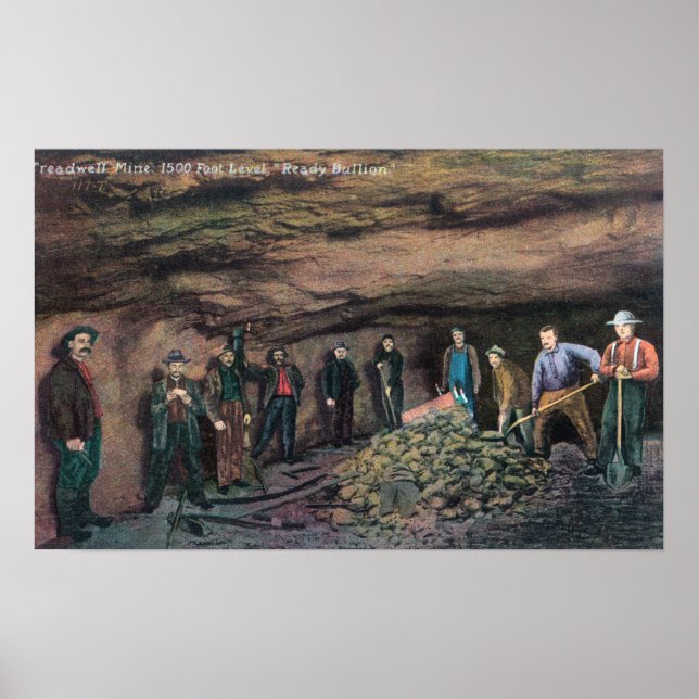 Visa Treadwell Mine Guld MinersJuneau, AK Poster (Framsidan)
