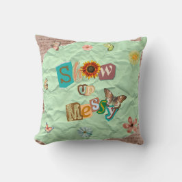 Visa upp Messy Collage Mint Dekorativ kudde