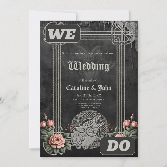 Visa Varg och Ro. En stiliserad vargs huvud, Inbjudningar (Framsida)