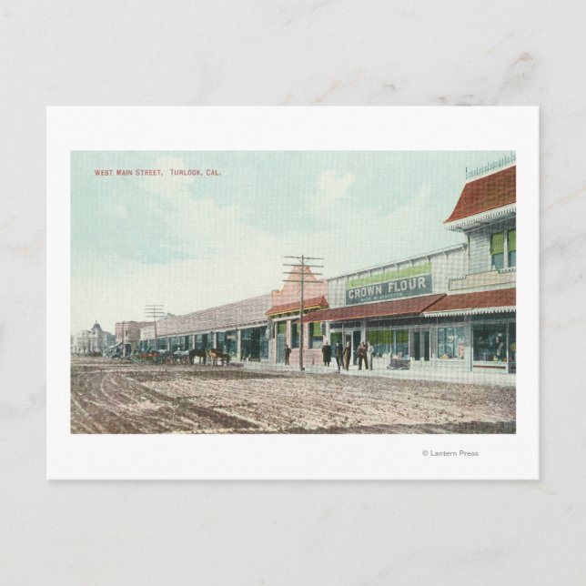 Visa Väster Main StreetTurlock, CA Vykort (Framsida)