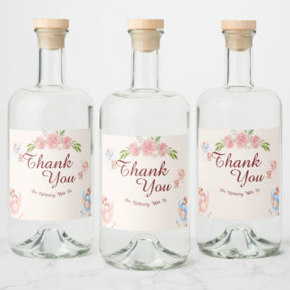 Visa Vattenflaska för  i Tack Baby i nalle Spritflaskor Etikett