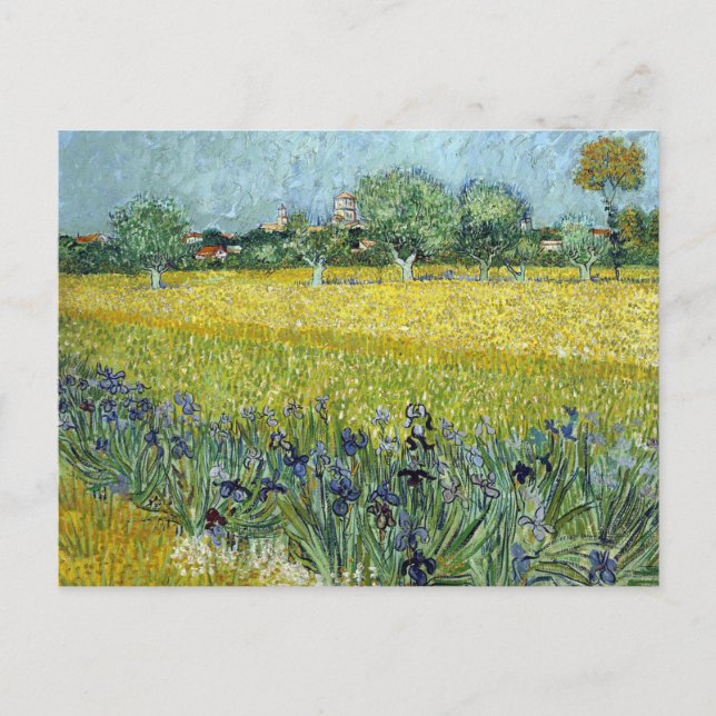 Visa vid arles med järnisering av Vincent Van Gogh Vykort (Framsida)